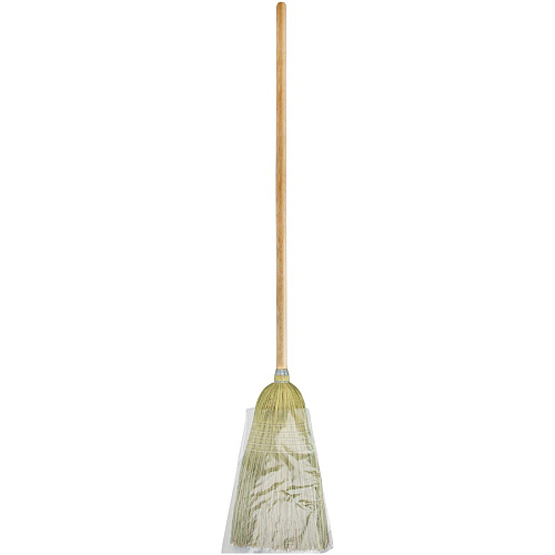 Genuine Joe Janitor Lobby Blend Broom 11" Fiber Bristle - 56" Handle Length - Wood Handle - 1 Each (GJO58563)