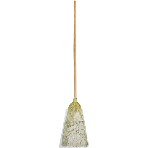 Genuine Joe Janitor Lobby Blend Broom 11" Fiber Bristle - 56" Handle Length - Wood Handle - 1 Each (GJO58563)