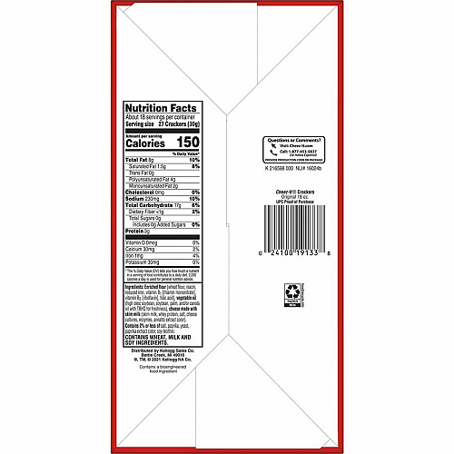 Cheez-It&reg Original Crackers Original - 1 Serving Pouch - 3 oz - 6 / Box (19133)