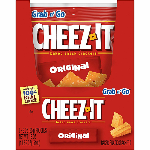 Cheez-It&reg Original Crackers Original - 1 Serving Pouch - 3 oz - 6 / Box (19133)