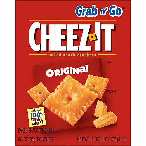 Cheez-It&reg Original Crackers Original - 1 Serving Pouch - 3 oz - 6 / Box (19133)