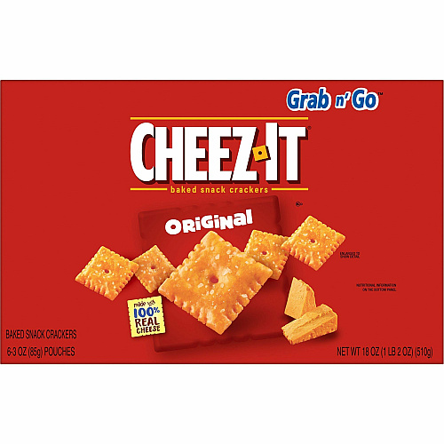 Cheez-It&reg Original Crackers Original - 1 Serving Pouch - 3 oz - 6 / Box (19133)