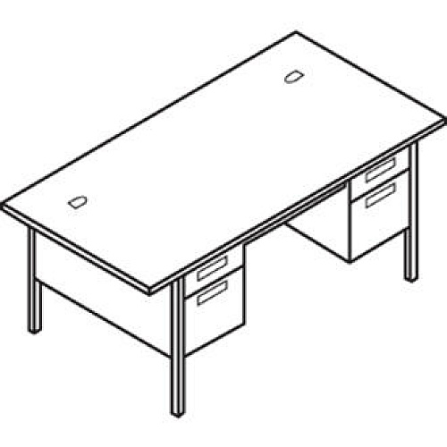 HON Metro Classic HP3276 Pedestal Desk 4 x Box, File Drawer(s) - Double Pedestal - Square Edge - Finish: Harvest, Putty - Glide, Scratch Resistant, Spill Resistant, Stain Resistant, Liquid Resistant, Sturdy, Durable - For File Storage, Workstati (P3276CL)