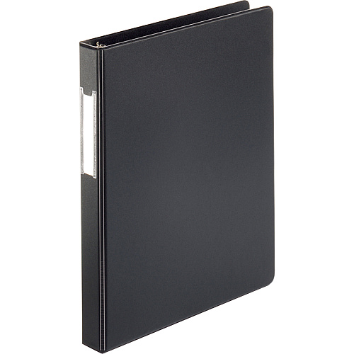 Business Source Basic Round Ring Binder w/Label Holder 1" Binder Capacity - Letter - 8 1/2" x 11" Sheet Size - 3 Ring(s) - Fastener(s): Round Ring - Vinyl - Black - Recycled - Open and Closed Triggers, Label Holder - 1 Each (BSN28559)