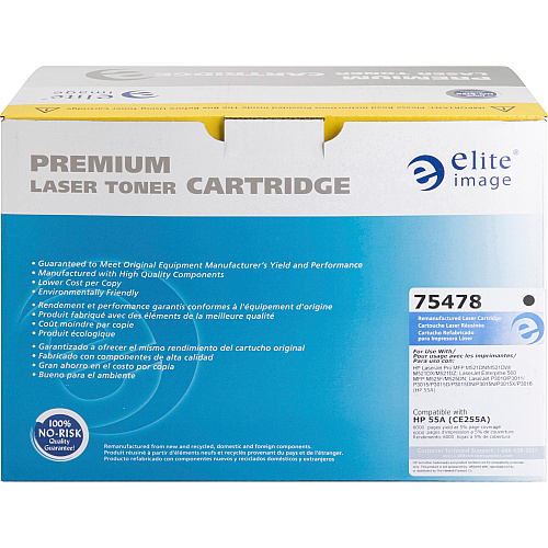 Elite Image Remanufactured Laser Toner Cartridge - Alternative for HP 55A (CE255A) - Black - 1 Each 6000 Pages (75478)