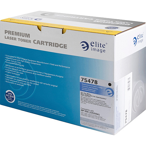Elite Image Remanufactured Laser Toner Cartridge - Alternative for HP 55A (CE255A) - Black - 1 Each 6000 Pages (75478)