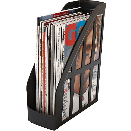 Storex Value Line Recycled Magazine File Black - Plastic - 1 Each (70167U06C)