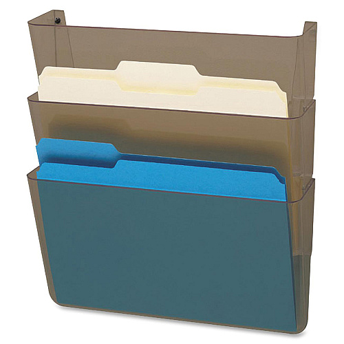 Deflecto EZ Link Unbreakable DocuPocket 7" Height x 13" Width x 4" Depth - Unbreakable - Smoke - Plastic - 3 / Pack (83602)