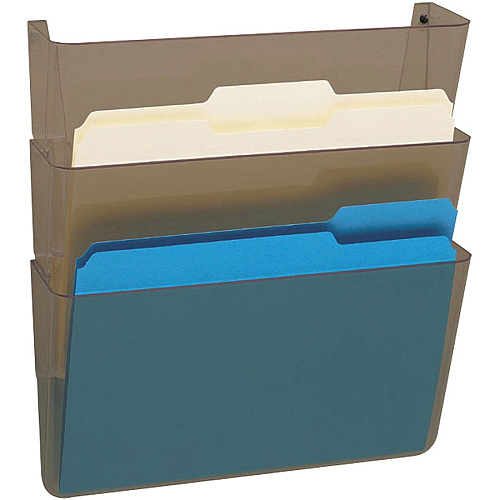 Deflecto EZ Link Unbreakable DocuPocket 7" Height x 13" Width x 4" Depth - Unbreakable - Smoke - Plastic - 3 / Pack (83602)