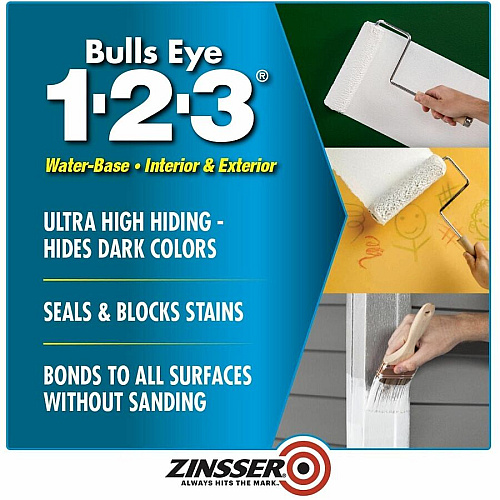 Zinsser Bulls Eye 1-2-3 Primer 1 Color(s) - White - 1 gal - 4 / Carton (2001)