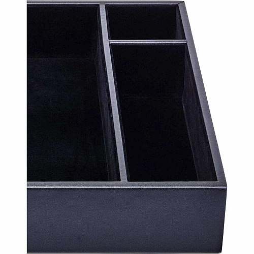 Dacasso Classic Leather Conference Room Organizer 8 x Writing Pad - 3 Compartment(s) - 2.38" Height x 12.50" Width x 12.75" Length - Desktop - Black - Leather - 1 Each (A1040)