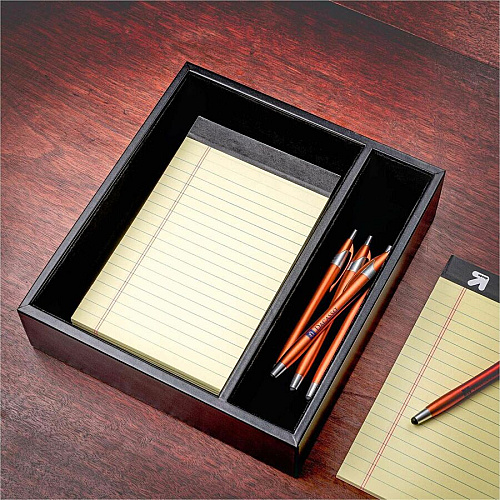 Dacasso Leather Junior Pad Organizer Support 5" x 8" Media - Leather, Velveteen - Black - 1 Each (A1047)