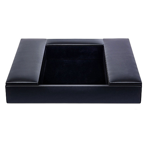 Dacasso Classic Leather Enhanced Conference Room Organizer 6 Compartment(s) - Desktop - Black - Leather - 1 Each (A1090)