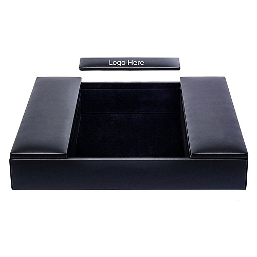 Dacasso Classic Leather Enhanced Conference Room Organizer 6 Compartment(s) - Desktop - Black - Leather - 1 Each (A1090)