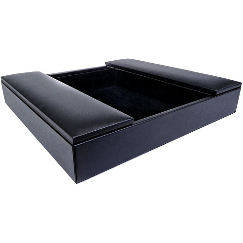 Dacasso Classic Leather Enhanced Conference Room Organizer 6 Compartment(s) - Desktop - Black - Leather - 1 Each (A1090)
