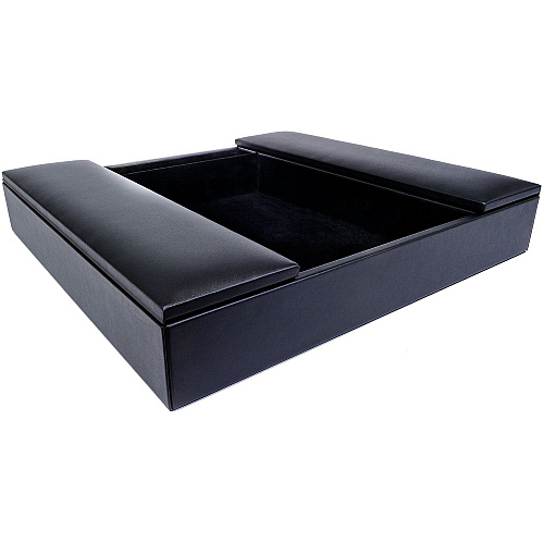 Dacasso Classic Leather Enhanced Conference Room Organizer 6 Compartment(s) - Desktop - Black - Leather - 1 Each (A1090)