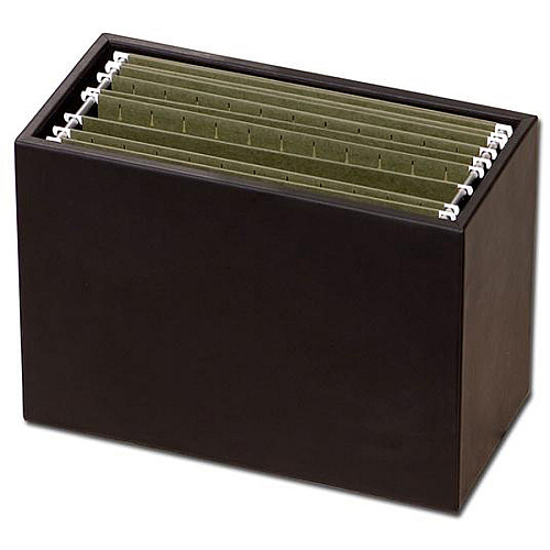 Dacasso Classic Leather Hanging File Folder Box External Dimensions: - Media Size Supported: HeightLetter 8.50" x 11" - Top Grain Leather, Velveteen - Black - For File Folder - 1 Each (A1093)