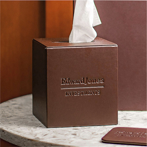 Dacasso Leather Tissue Box Cover Leather, Velveteen - 1 Each (A3437)