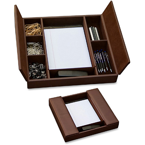 Dacasso Leather Conference Room Organizer 6 Compartment(s) - Desktop - Chocolate Brown - Leather - 1 Each (A3490)