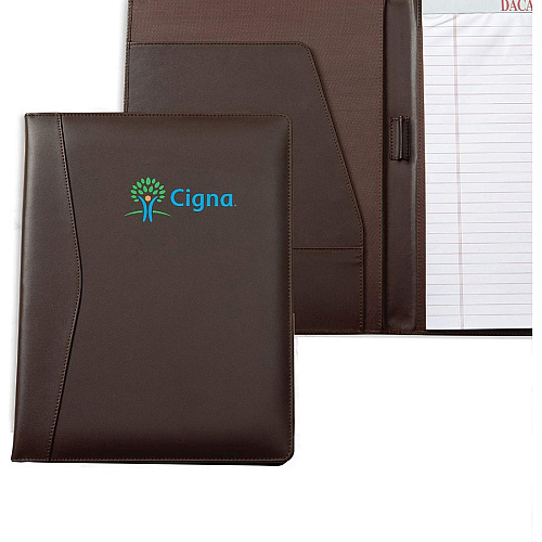Dacasso Letter Pad Folio 8 1/2" x 11" - Chocolate Brown - 1 Each (E3401)