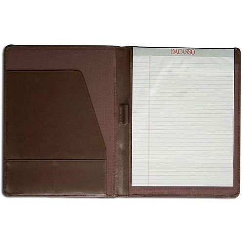 Dacasso Letter Pad Folio 8 1/2" x 11" - Chocolate Brown - 1 Each (E3401)
