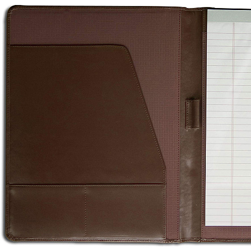Dacasso Letter Pad Folio 8 1/2" x 11" - Chocolate Brown - 1 Each (E3401)