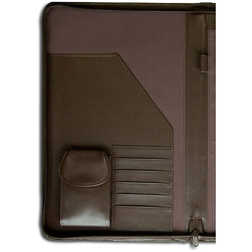Dacasso Deluxe Legal Portfolio 8 1/2" x 14" - Chocolate Brown - 1 Each (E3403)