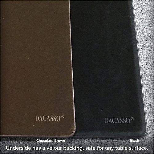 Dacasso Leather Desk Mat Rectangular - 38" Width x 24" Depth - Felt Backing - Top Grain Leather - Black - 1 Each (P1011)