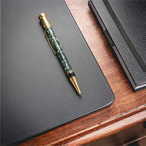 Dacasso Leather Desk Mat Rectangular - 24" Width x 19" Depth - Felt Backing - Top Grain Leather - Black - 1 Each (P1019)