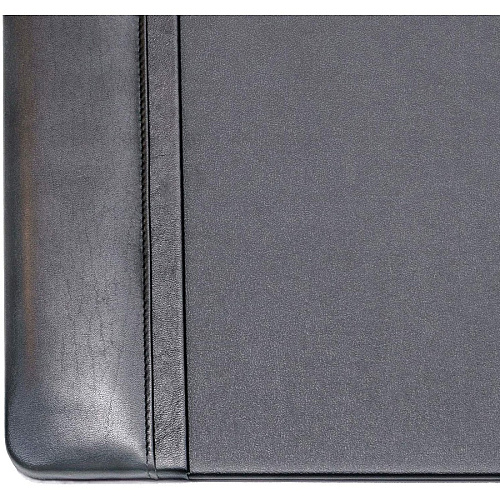 Dacasso Leather Side-Rail Desk Pad Rectangular - 38" Width x 24" Depth - Felt Black Backing - Top Grain Leather - Black - 1 Each (P1025)