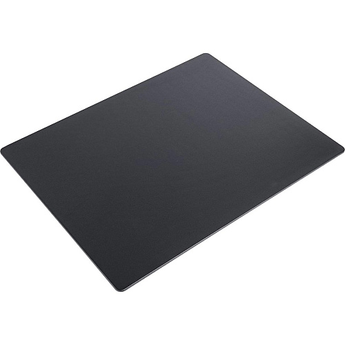 Dacasso Leatherette Desk Mat Rectangular - 24" Width x 19" Depth - Felt Backing - Leatherette - Black - 1 Each (P1027)