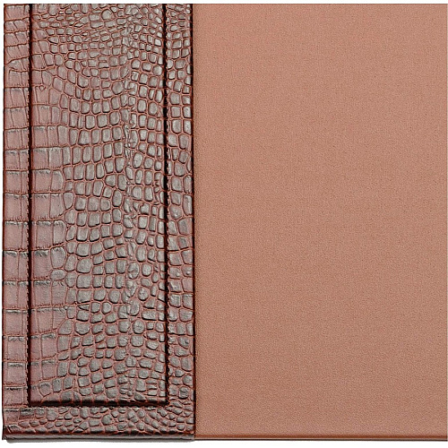 Dacasso Crocodile Embossed Side-Rail Desk Pad 20" Width - Leather - Brown - 1 Each (P2001)