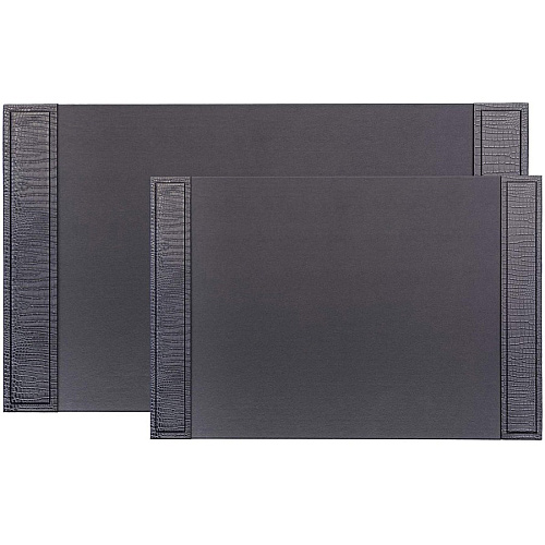 Dacasso Desk Pad Rectangular - 25.5" Width x 17.25000" Depth - Felt Black Backing - Top Grain Leather - Black - 1 Each (P2202)