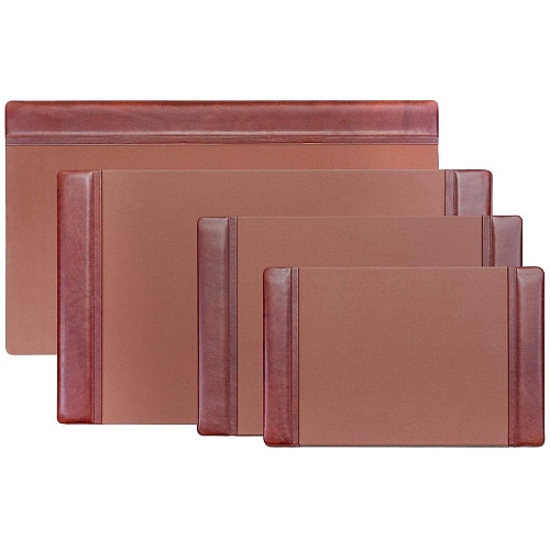 Dacasso Leather Top-Rail Desk Pad Rectangular - 34" Width x 20" Depth - Felt Brown Backing - Top Grain Leather - Mocha - 1 Each (P3021)