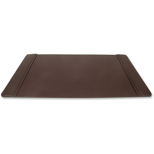Dacasso Leather Side-Rail Desk Pad Rectangular - 34" Width x 20" Depth - Felt Brown Backing - Top Grain Leather - Chocolate Brown - 1 Each (P3401)