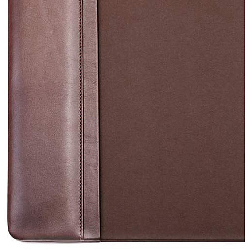 Dacasso Leather Side-Rail Desk Pad Rectangular - 34" Width x 20" Depth - Felt Brown Backing - Top Grain Leather - Chocolate Brown - 1 Each (P3401)