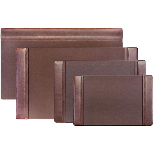 Dacasso Leather Side-Rail Desk Pad Rectangular - 25.5" Width x 17.25000" Depth - Felt Brown Backing - Top Grain Leather - Chocolate Brown - 1 Each (P3402)