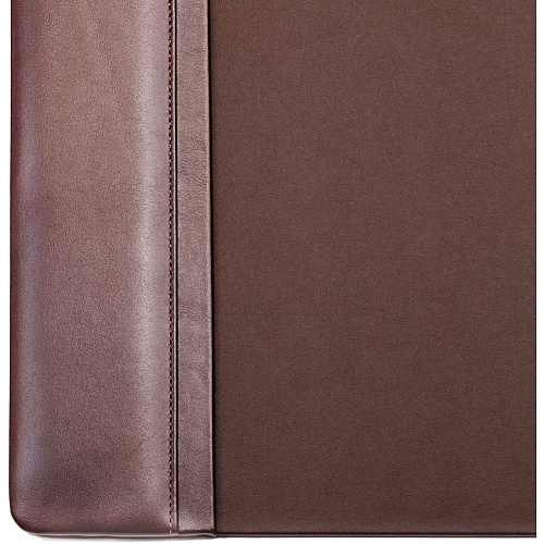 Dacasso Leather Side-Rail Desk Pad Rectangular - 25.5" Width x 17.25000" Depth - Felt Brown Backing - Top Grain Leather - Chocolate Brown - 1 Each (P3402)