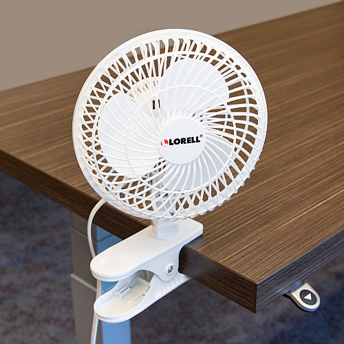 Lorell Clip-On Personal Fan 152.4 mm Fan Diameter - 2 Speed - Adjustable Tilt Head - 9.5" Height x 7.9" Width x 6" Depth - White (LLR44552)