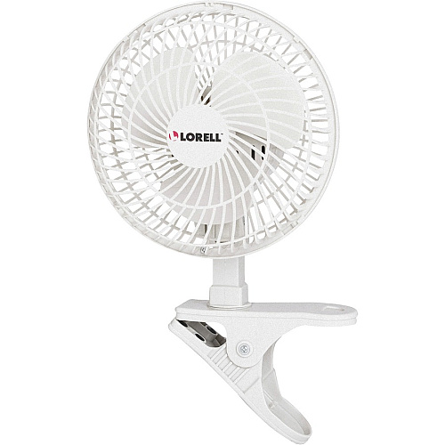Lorell Clip-On Personal Fan 152.4 mm Fan Diameter - 2 Speed - Adjustable Tilt Head - 9.5" Height x 7.9" Width x 6" Depth - White (LLR44552)