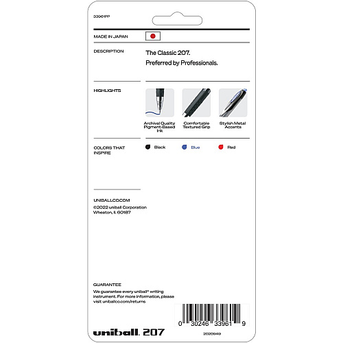 uni-ball uniball&trade; 207 Gel Pen 0.7 mm Medium Pen Point - Refillable - Retractable - Assorted Ink - Gel-based - 4 / Pack (33961PP)