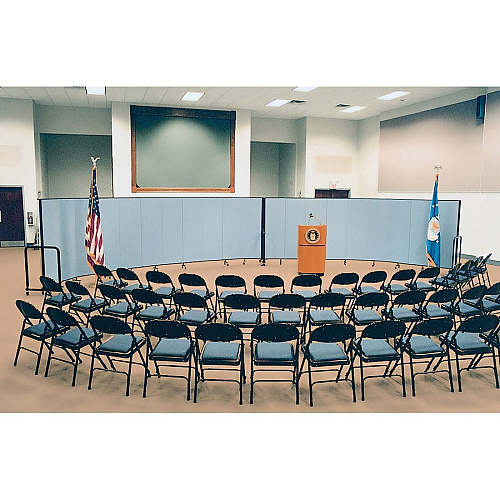 Screenflex Portable Room Dividers 72" Height x 20.4 ft Length - Black Metal Frame - Polyester - Stone - 1 Each (CFSL6011DG)