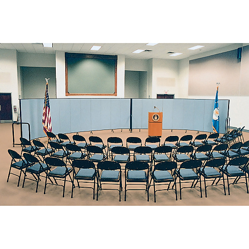 Screenflex Portable Room Dividers 72" Height x 20.4 ft Length - Black Metal Frame - Polyester - Stone - 1 Each (CFSL6011DG)