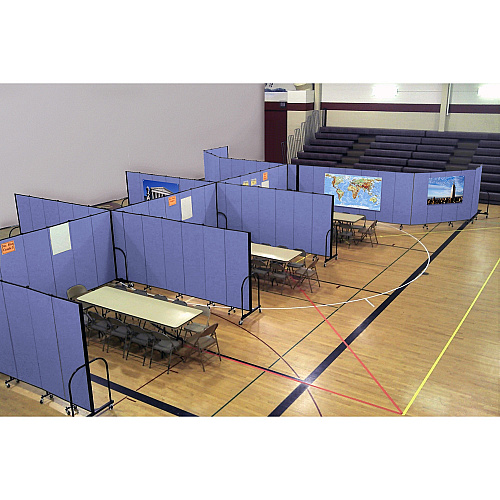 Screenflex Portable Room Dividers 72" Height x 20.4 ft Length - Black Metal Frame - Polyester - Stone - 1 Each (CFSL6011DG)