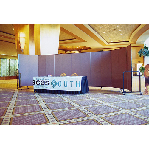 Screenflex Portable Room Dividers 72" Height x 20.4 ft Length - Black Metal Frame - Polyester - Stone - 1 Each (CFSL6011DG)