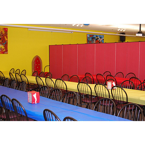 Screenflex Portable Room Dividers 72" Height x 20.4 ft Length - Black Metal Frame - Polyester - Stone - 1 Each (CFSL6011DG)