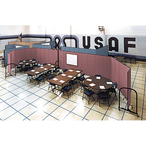 Screenflex Portable Room Dividers 72" Height x 20.4 ft Length - Black Metal Frame - Polyester - Stone - 1 Each (CFSL6011DG)