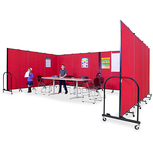 Screenflex Portable Room Dividers 72" Height x 24.1 ft Length - Black Metal Frame - Polyester - Stone - 1 Each (CFSL6013DG)