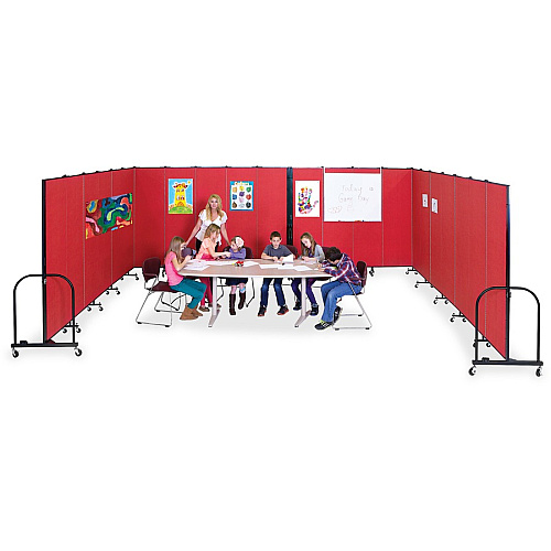 Screenflex Portable Room Dividers 72" Height x 24.1 ft Length - Black Metal Frame - Polyester - Stone - 1 Each (CFSL6013DG)