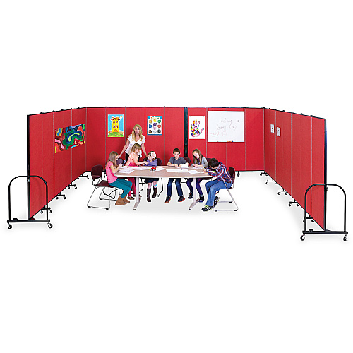 Screenflex Portable Room Dividers 72" Height x 24.1 ft Length - Black Metal Frame - Polyester - Stone - 1 Each (CFSL6013DG)